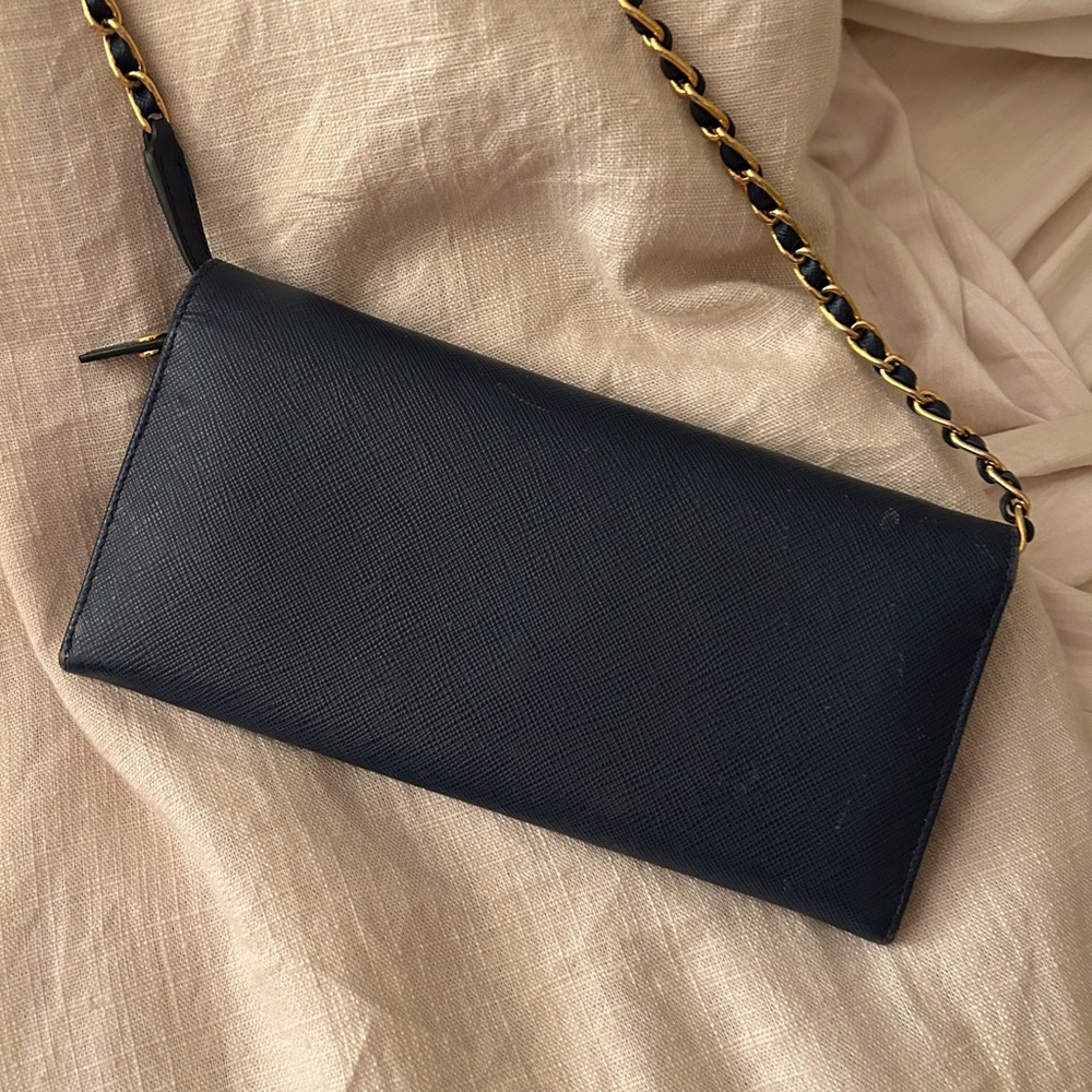 Prada Dark Blue Leather crossbody/ Clutch/WOC - Picture 4 of 5